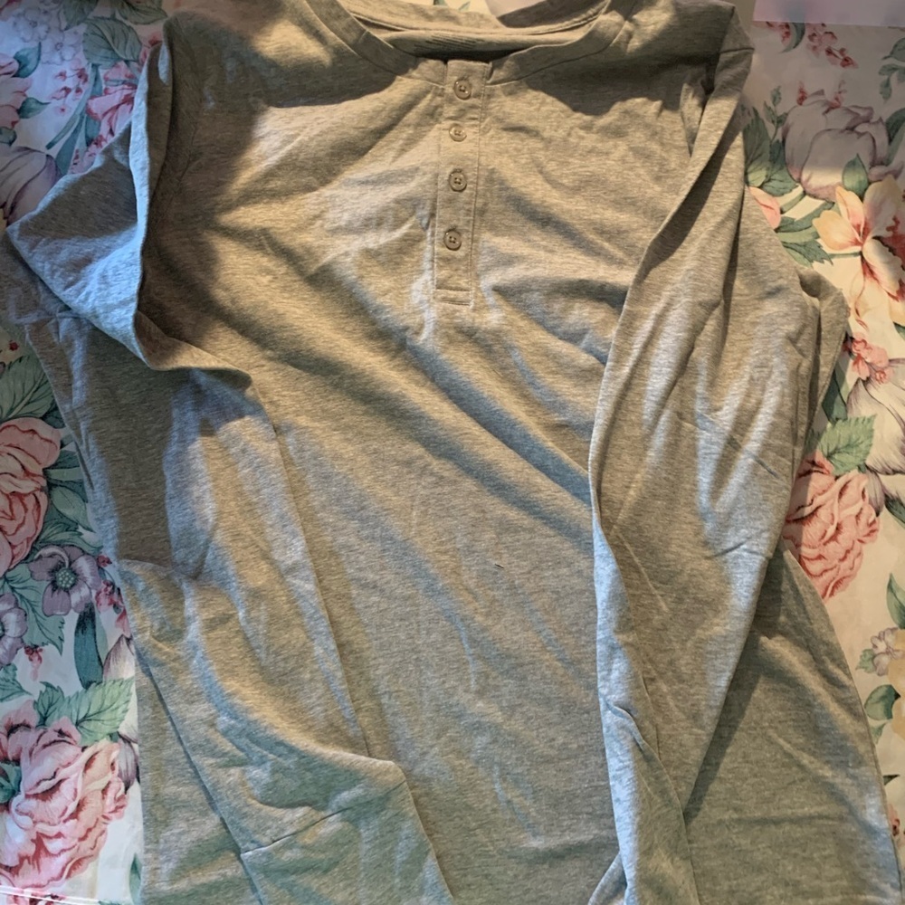 French Connection Men’s Loungewear Gray Long Sleeve Shirt Size Small
